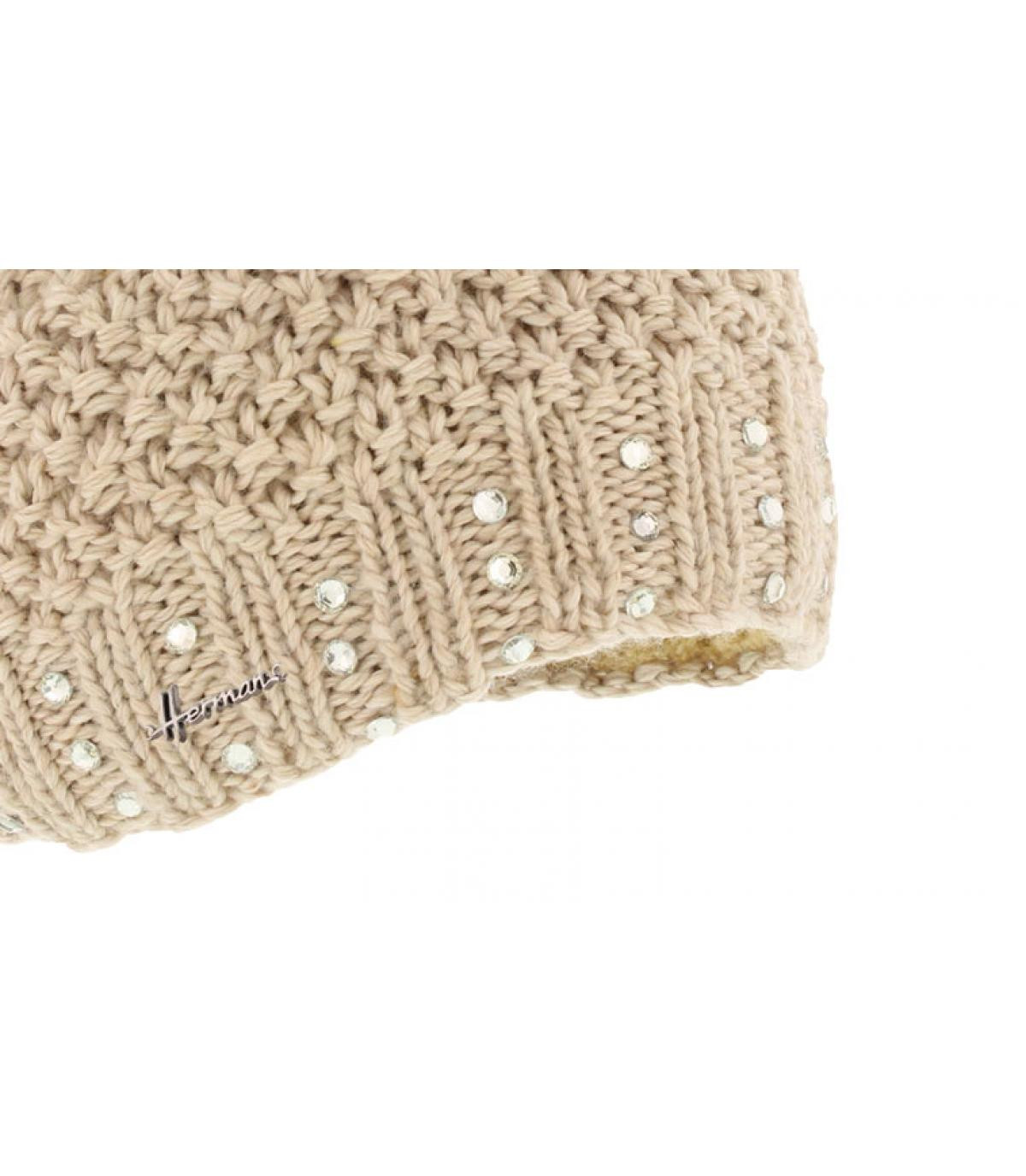 Kindermütze beige Fellbommel Kindermütze beige Fellbommel